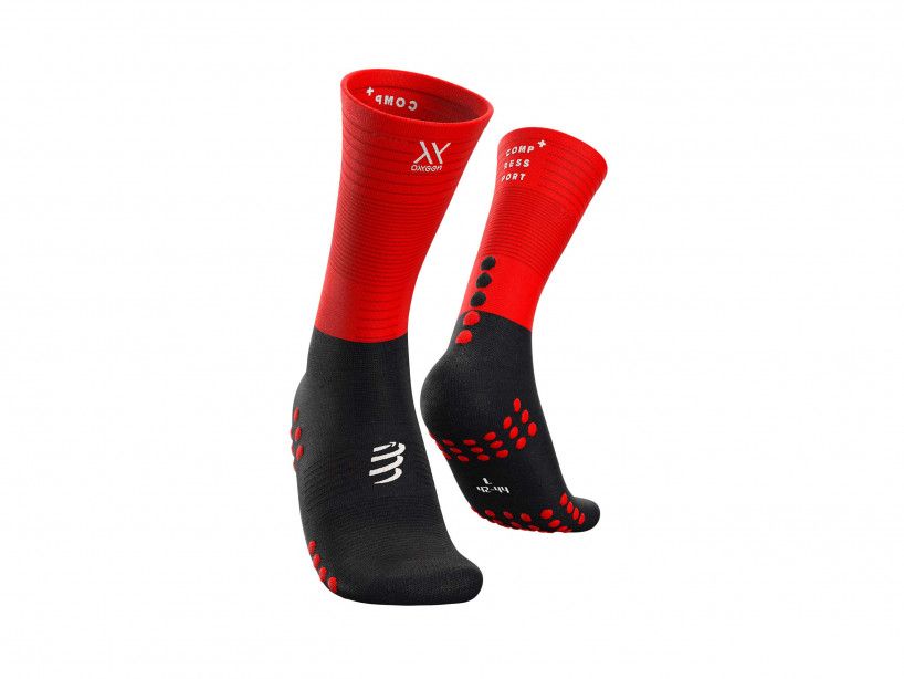 MID COMPRESSION SOCKS BLACK/RED